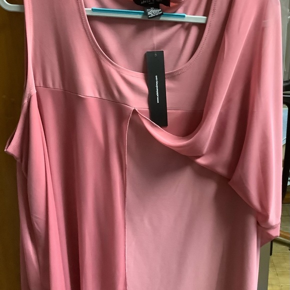 New with tags Adele and May 3X Dressy Pink draped blouse No sleeves Dressy - Picture 3 of 8